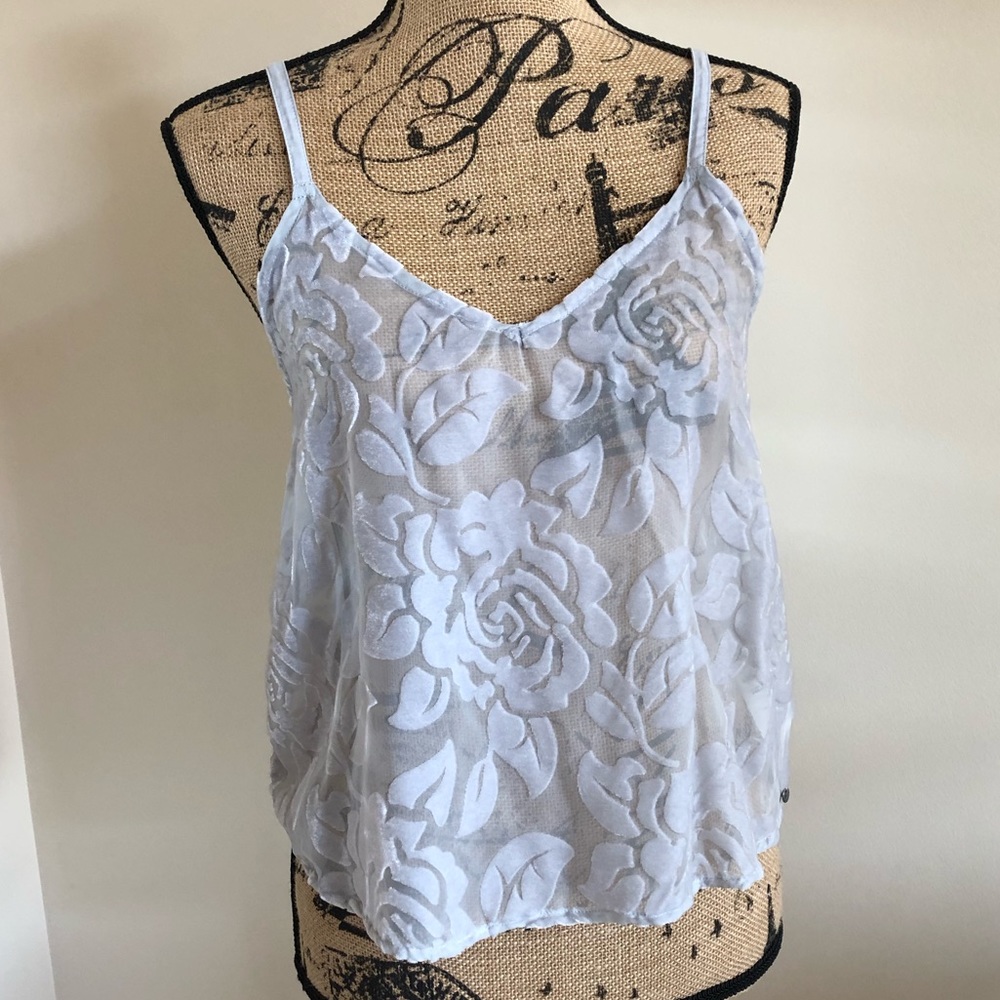 ABERCROMBIE grey rose sheer velvet cami